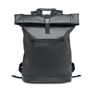 15 Zoll Rolltop-Rucksack PU BAI ROLL, Schwarz