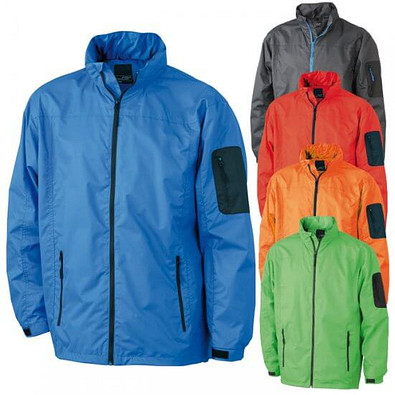 JAMES & NICHOLSON Unisex Outdoor Jacke Windbreaker, orange/grau, XXL