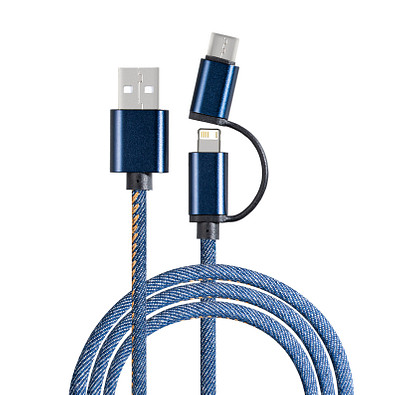 reeves® 3-in-1 Ladekabel Reeves-Denim, blau reeves® 3-in-1 Ladekabel Reeves-Denim, blau