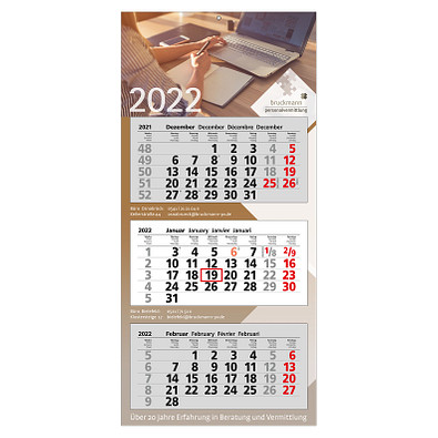 3-Monats-Wandkalender Modern 2022 3-Monats-Wandkalender Modern 2022