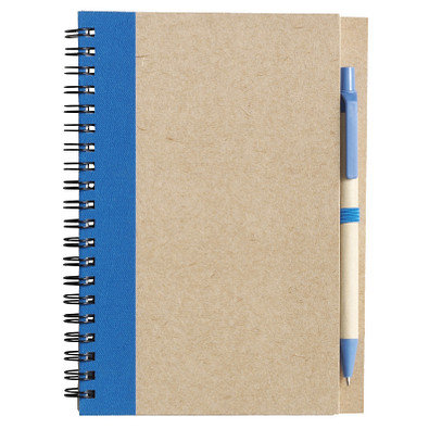 Notizbuch Recycling mit Kugelschreiber, hellblau