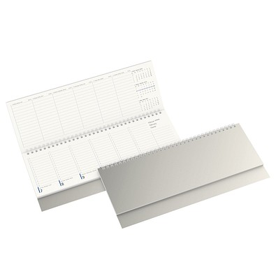 Tisch-Querkalender Compact green+blue, Recycling 2027, weiß