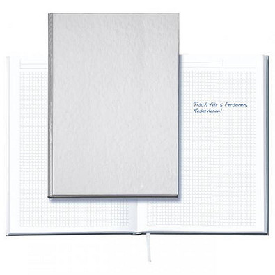 Geiger-Notes Notizbuch ohne Prägung Note:Book, DIN A4, kariert, silber-glänzend