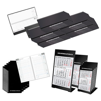 Kalender Set 60-teilig 2026, schwarz (inkl. Druck)