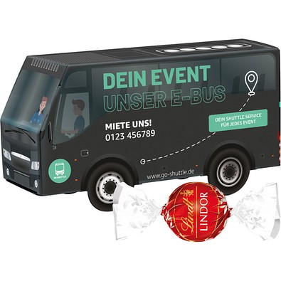 3D-Präsent Bus, Lindt LINDOR Milchkugeln, inkl. Druck