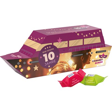 3D-Präsent Schiff, Ritter SPORT Schokowürfel, inkl. Druck