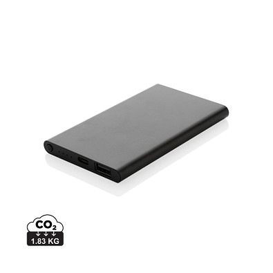 4.000mAh Type-C Powerbank aus RCS recyeltem ABS & Aluminium, schwarz