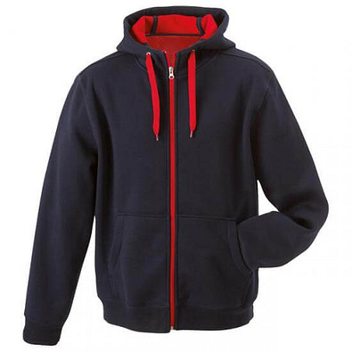 JAMES & NICHOLSON Unisex Jacke mit Kapuze, rot, XL