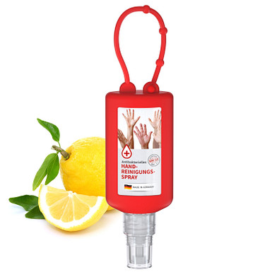 50 ml Bumper rot - Handreinigungsspray antibakteriell - Body Label 50 ml Bumper rot - Handreinigungsspray antibakteriell - Body Label