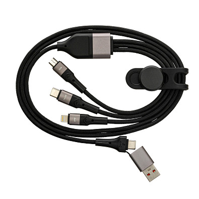 6-in-1 Ladekabel REEVES-CONVERTICS TRIPLE, dunkelgrau