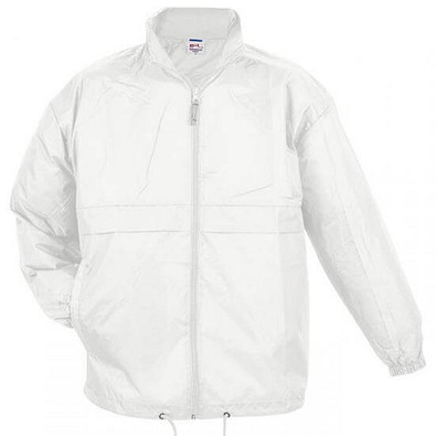 B&C Collection Unisex Windbreaker Jacke, weiß, L