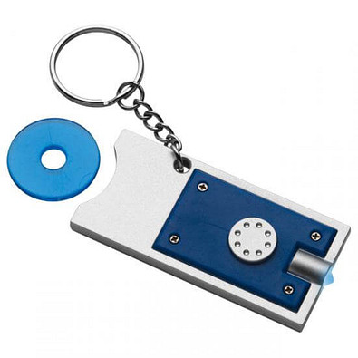 Schlüsselleuchte mit Einkaufswagenchip, blau Schlüsselleuchte mit Einkaufswagenchip, blau