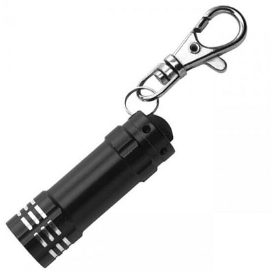 LED-Minilampe mit Karabiner, schwarz