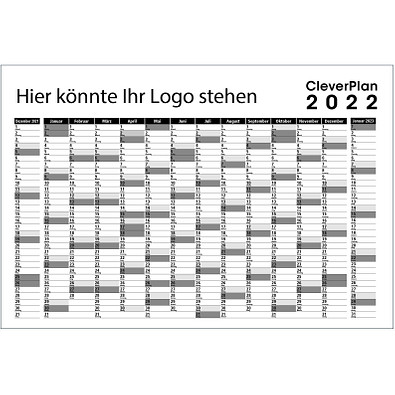 CleverPlan-Wandplaner 2022, abwaschbar, schwarz/grau CleverPlan-Wandplaner 2022, abwaschbar, schwarz/grau