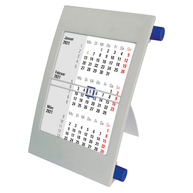 2-Jahres-Tischkalender 2021/2022, grau/blau 2-Jahres-Tischkalender 2021/2022, grau/blau