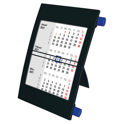 2-Jahres-Tischkalender 2021/2022, schwarz/blau 2-Jahres-Tischkalender 2021/2022, schwarz/blau