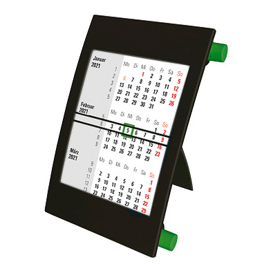 2-Jahres-Tischkalender 2021/2022, schwarz/grün 2-Jahres-Tischkalender 2021/2022, schwarz/grün