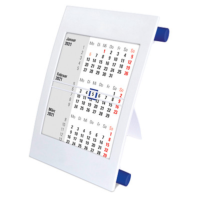 2-Jahres-Tischkalender 2021/2022, Weiß/Blau 2-Jahres-Tischkalender 2021/2022, Weiß/Blau