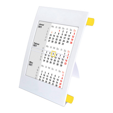 2-Jahres-Tischkalender 2021/2022, weiß/gelb 2-Jahres-Tischkalender 2021/2022, weiß/gelb