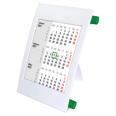 2-Jahres-Tischkalender 2021/2022, Weiß/Grün 2-Jahres-Tischkalender 2021/2022, Weiß/Grün