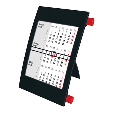 2-Jahres-Tischkalender 2026/2027, schwarz/rot