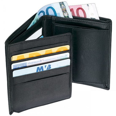 Leder-Kombibörse, schwarz Leder-Kombibörse, schwarz