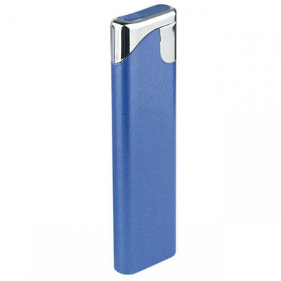 Piezo-Gasfeuerzeug Slim, blau/metallic Piezo-Gasfeuerzeug Slim, blau/metallic