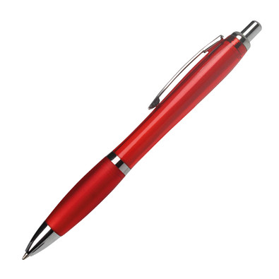 100 Werbekugelschreiber Rio, inkl. Druck, blaue Mine, rot-transparent 100 Werbekugelschreiber Rio, inkl. Druck, blaue Mine, rot-transparent