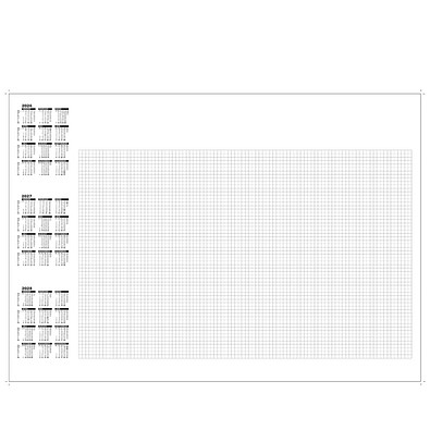 Schreibunterlage, ohne Werbedruck, mit Kalender 2026/2027 und kariert