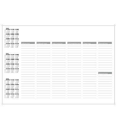 Schreibunterlage, ohne Werbedruck, mit Kalender 2026/2027 und Wochentagen