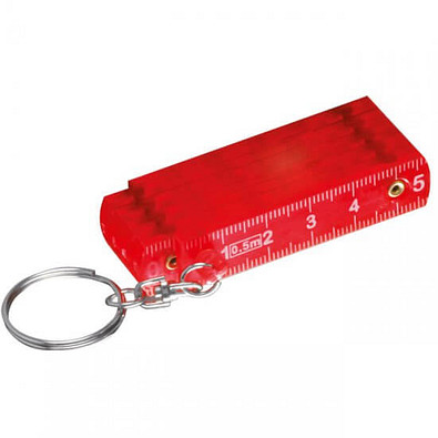 Schlüsselanhänger Maßstab, rot/transparent Schlüsselanhänger Maßstab, rot/transparent