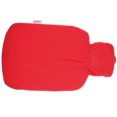 Wärmflasche mit Fleecebezug, Rot