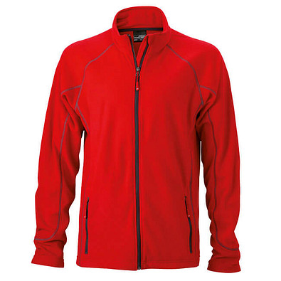 JAMES & NICHOLSON Unisex Fleecejacke, rot, M