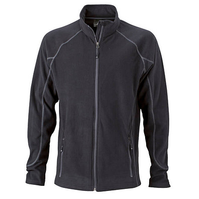 JAMES & NICHOLSON Unisex Fleecejacke, schwarz, XL