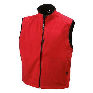 JAMES & NICHOLSON Unisex Softshell-Weste, rot, XXL