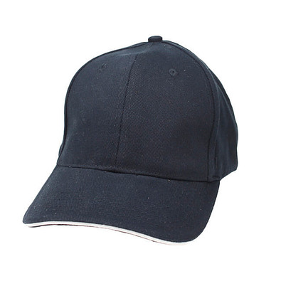 6-Panel-Sandwich-Cap, navy/weiß