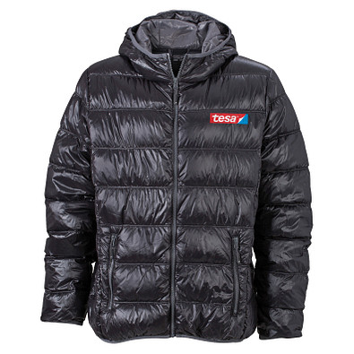 JAMES & NICHOLSON Herren Daunenjacke, grau/gelb, XL