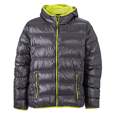 JAMES & NICHOLSON Herren Daunenjacke, grau/gelb, L