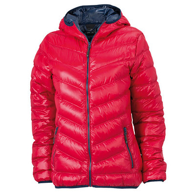 JAMES & NICHOLSON Damen Daunenjacke, rot/dunkelblau, M