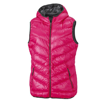 JAMES & NICHOLSON Damen Daunenweste, pink/dunkelgrau, L