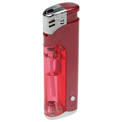 Piezo LED-Feuerzeug Light Fire, rot-metallic Piezo LED-Feuerzeug Light Fire, rot-metallic