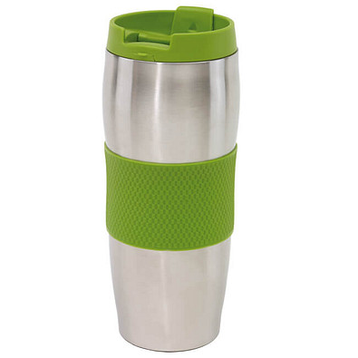 Edelstahl-Isolierbecher Kaffeepause, 400 ml, silber/apfelgrün Edelstahl-Isolierbecher Kaffeepause, 400 ml, silber/apfelgrün