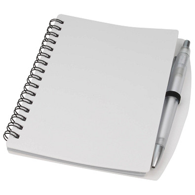 Notizbuch mit Kugelschreiber Busy, DIN A6, weiß