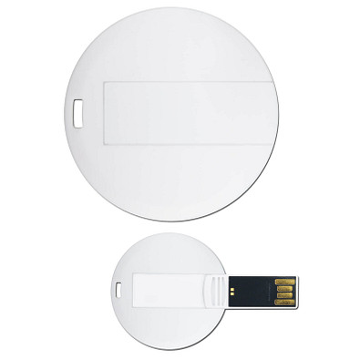 USB-Stick Round Card, 16 GB, weiß USB-Stick Round Card, 16 GB, weiß