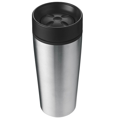 Edelstahl-Isolierbecher Fun, 450 ml, silber Edelstahl-Isolierbecher Fun, 450 ml, silber