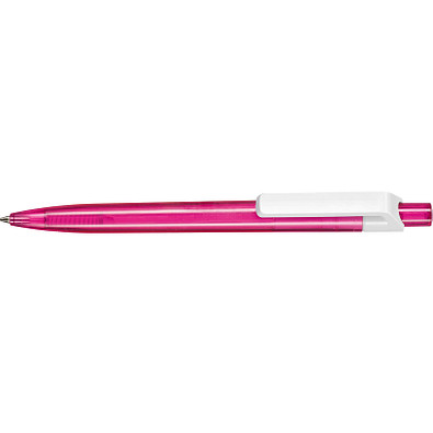 RITTER PEN Druckkugelschreiber Insider, blaue Mine, transparent, pink/weiß RITTER PEN Druckkugelschreiber Insider, blaue Mine, transparent, pink/weiß