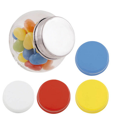 Mini-Bonbonglas mit Jelly Beans, weiß