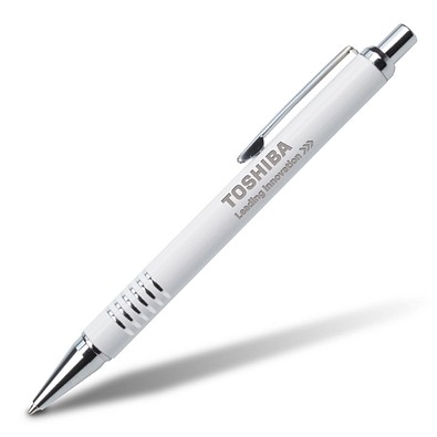 Metall-Kugelschreiber Regensburg, blaue Mine, weiß