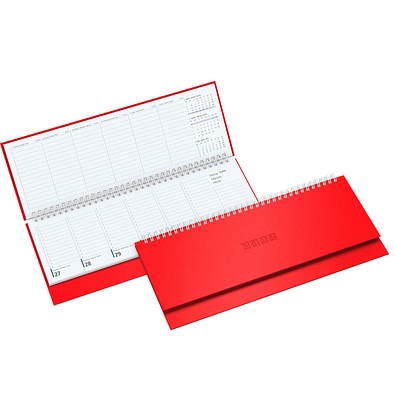 Schreibtisch-Querkalender TivoliSoft 2026, rot