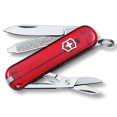 Original Victorinox Taschenmesser Classic SD 7 Funktionen Rot Transparent Bettmer Erfolgreiche Werbeartikel